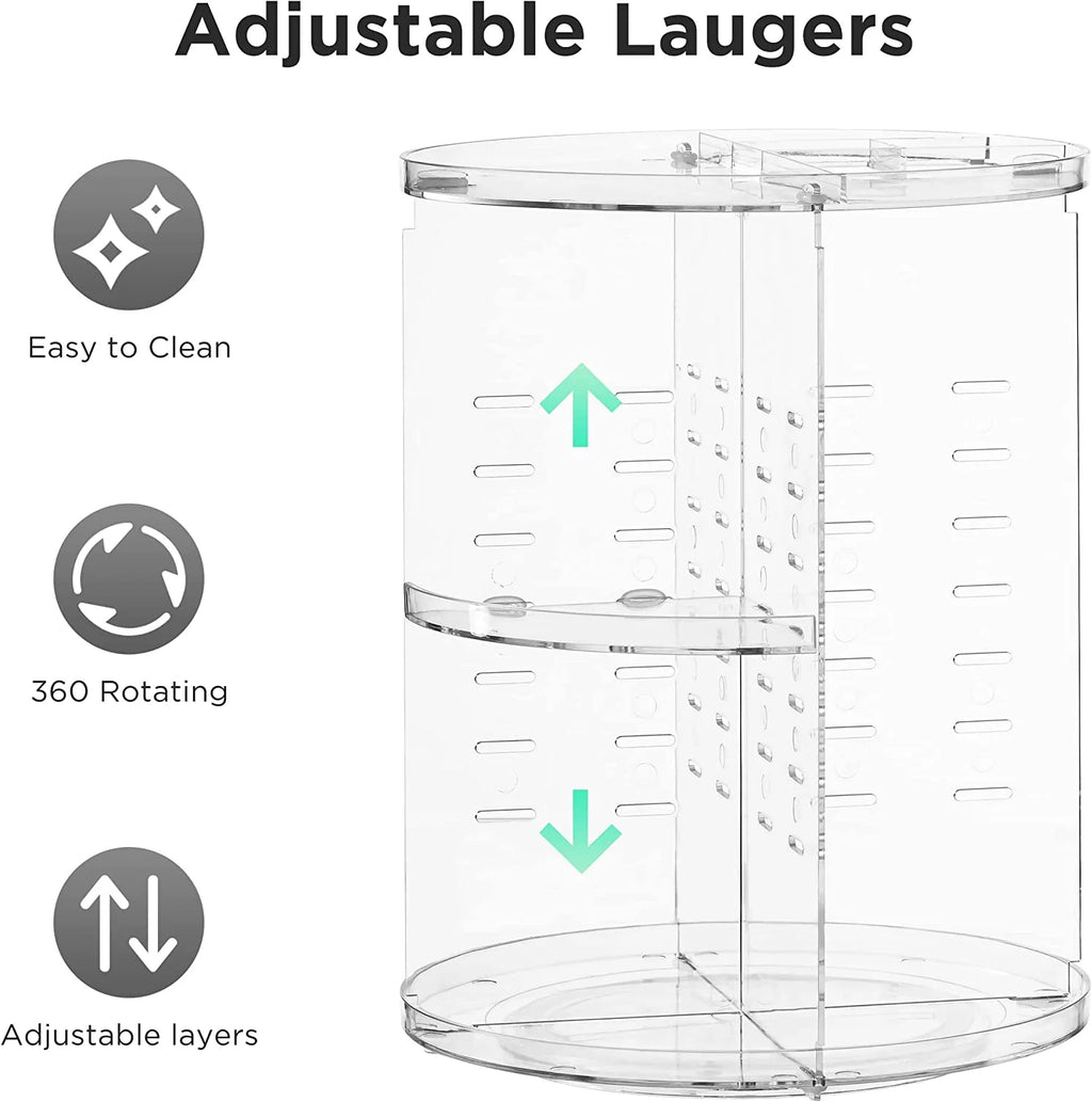 360° Rotating Makeup Organizer – Large Capacity