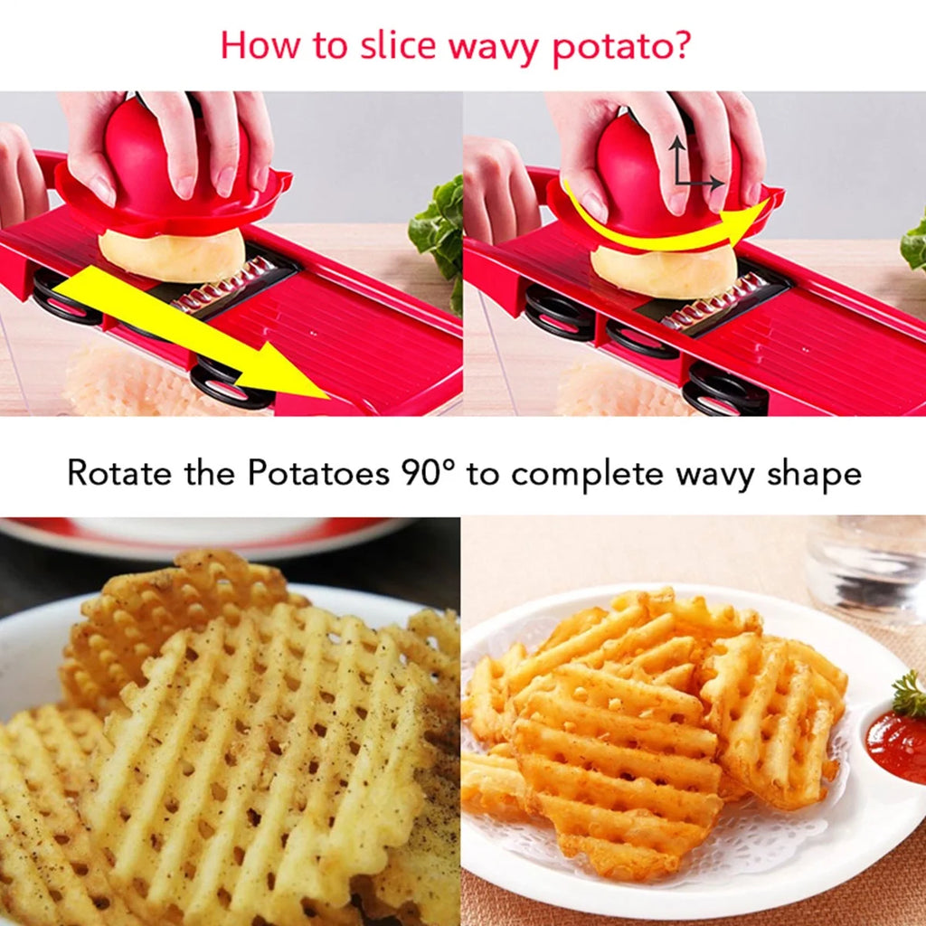 Pro Kitchen Vegetable Chopper – 8-Blade Multi Cutter with Container