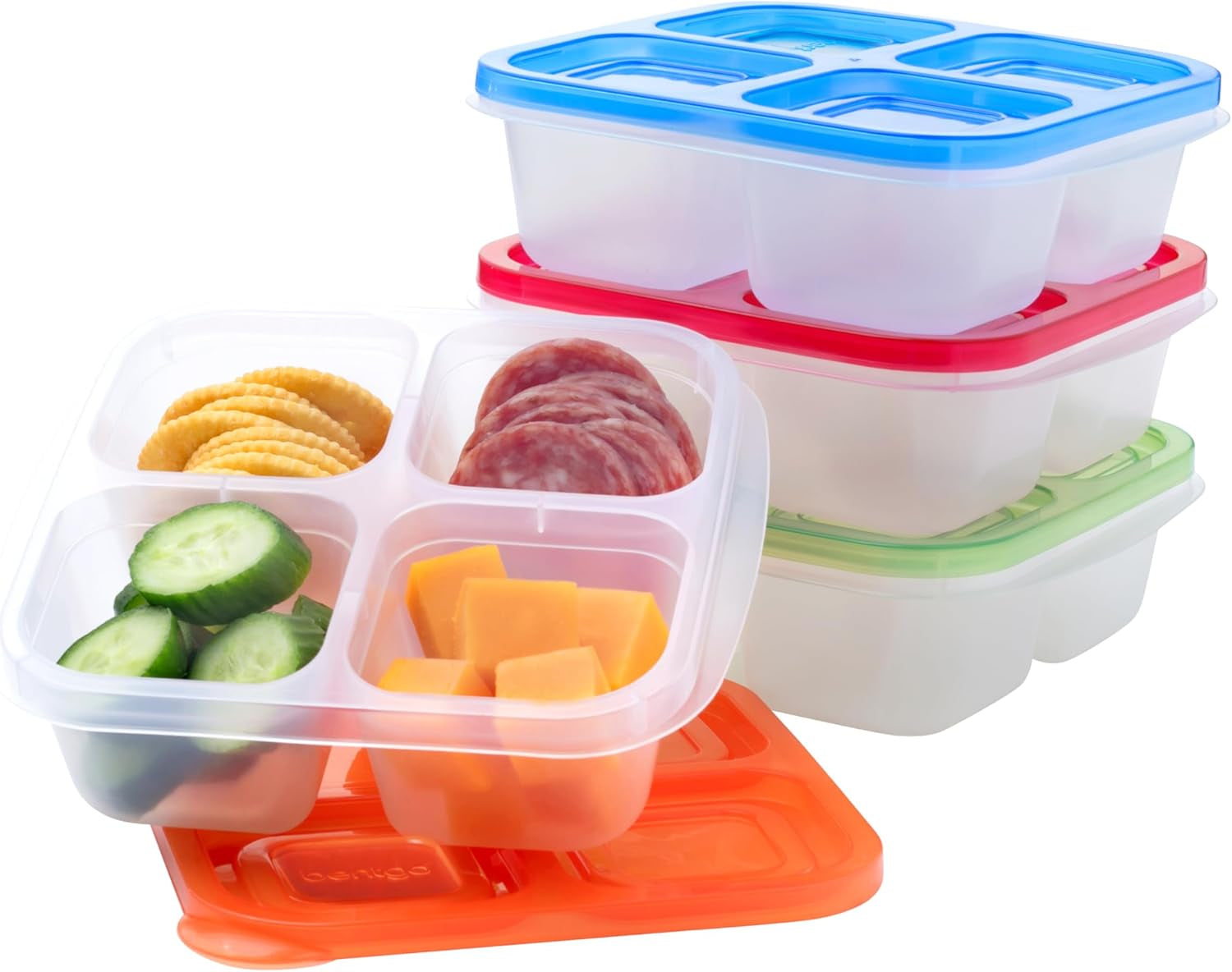 4-Compartment Snack & Meal Prep Containers – BPA-Free Food Storage Set