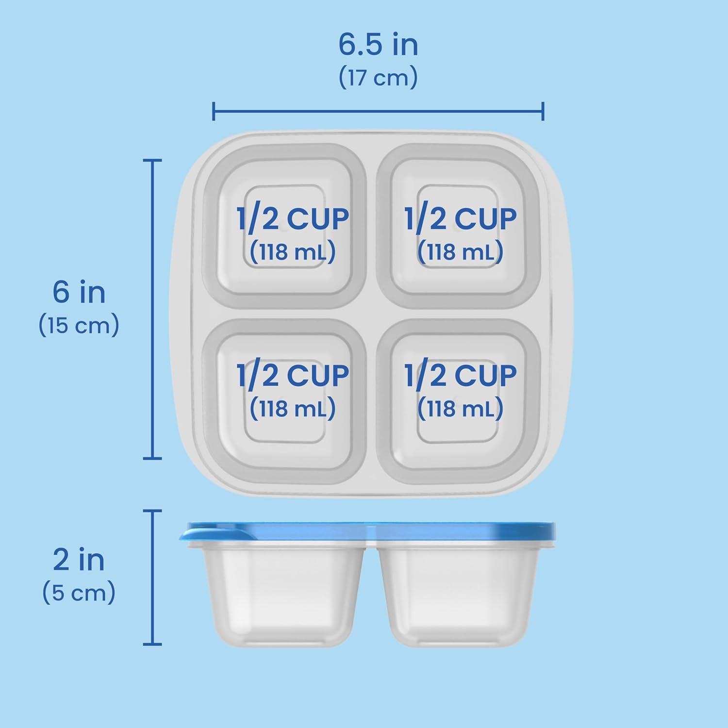 4-Compartment Snack & Meal Prep Containers – BPA-Free Food Storage Set