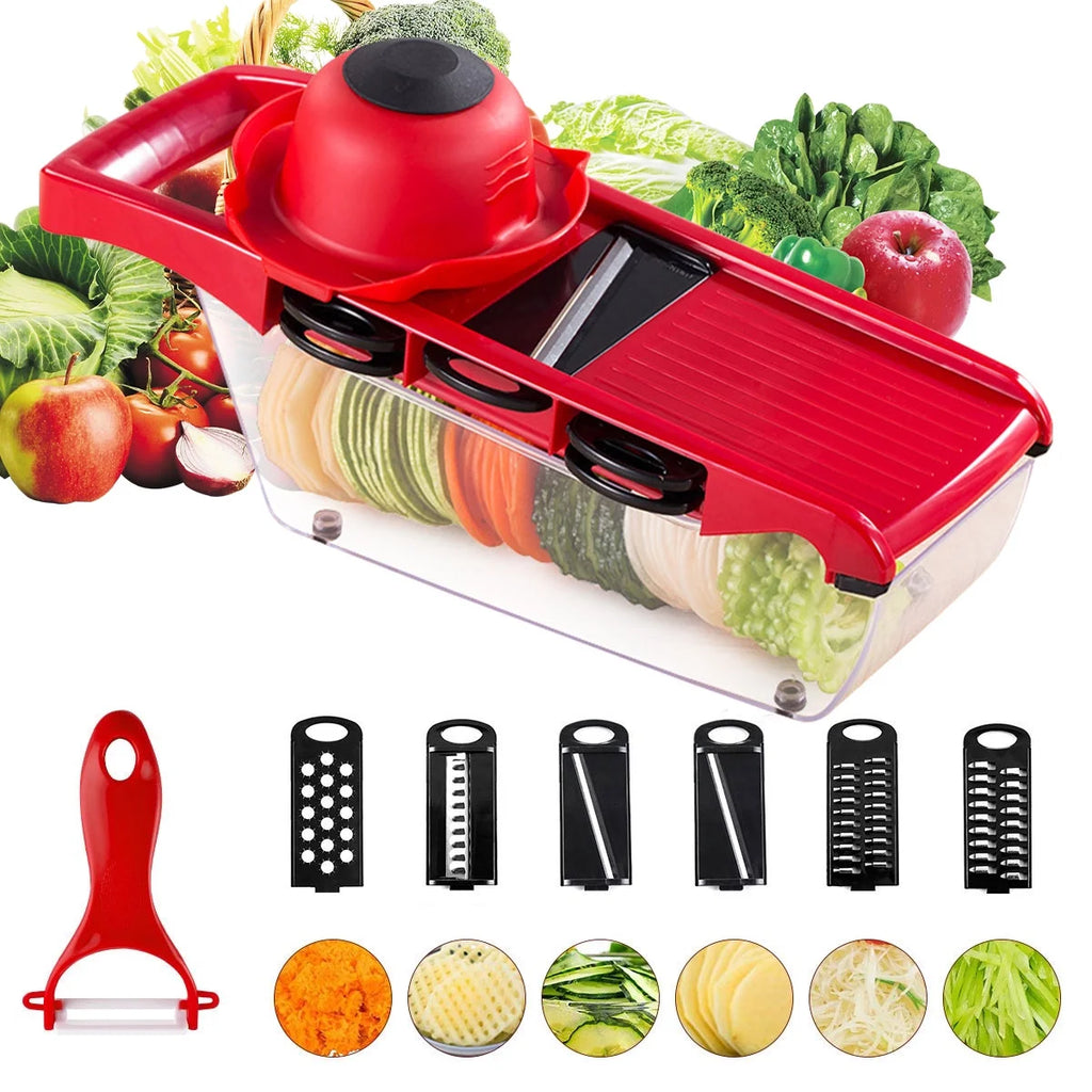 Pro Kitchen Vegetable Chopper – 8-Blade Multi Cutter with Container