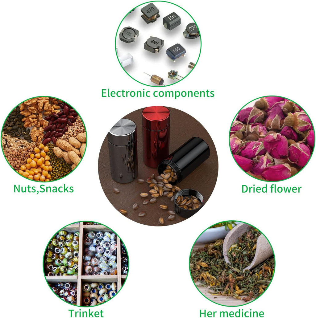 Airtight Aluminum Storage Jars (3-Pack) – Waterproof Travel Containers