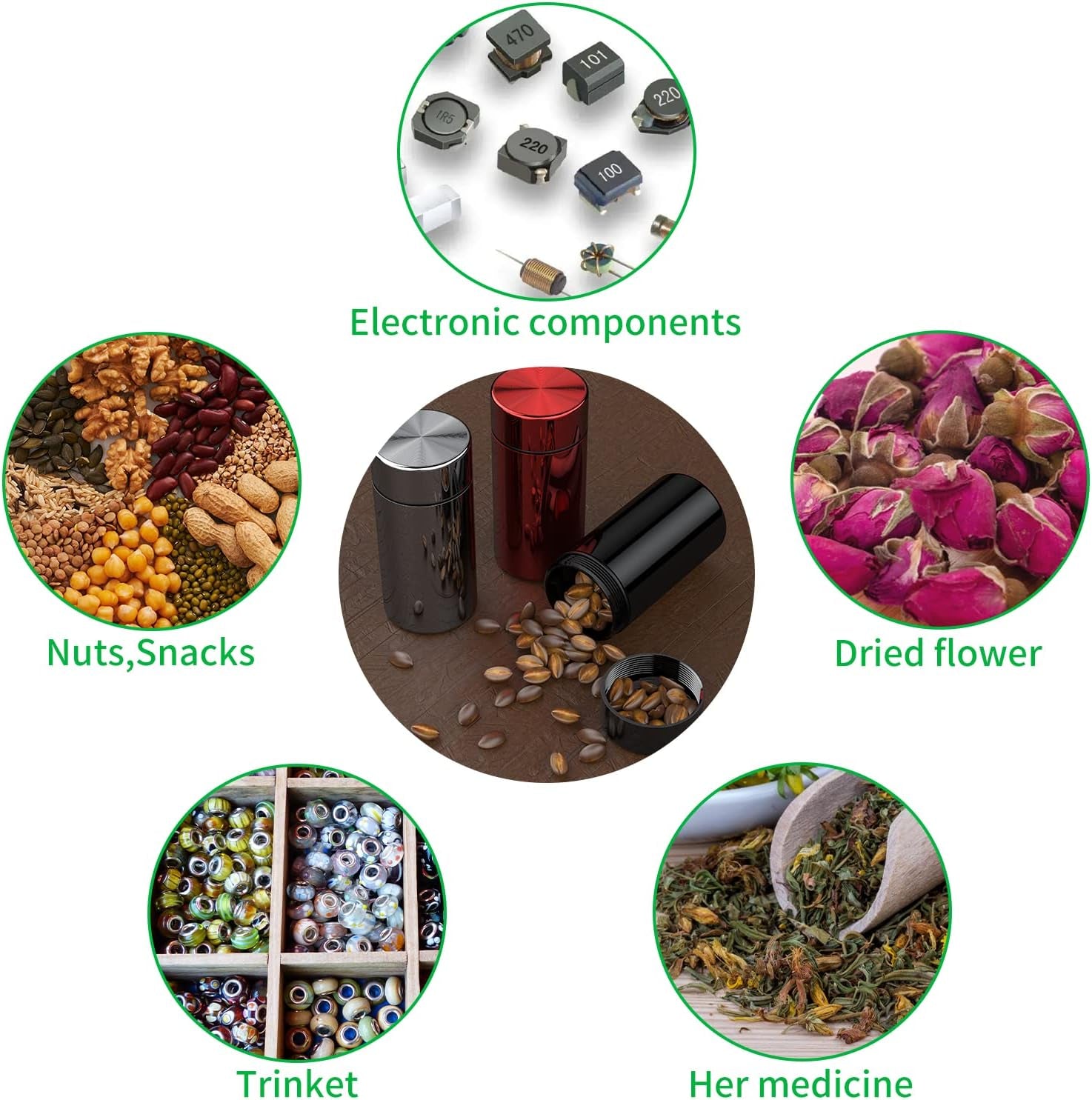 Airtight Aluminum Storage Jars (3-Pack) – Waterproof Travel Containers