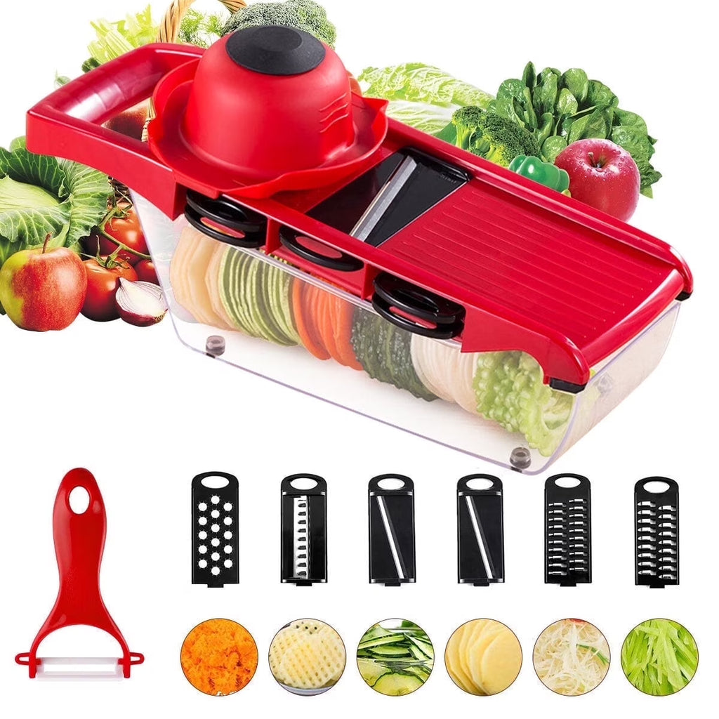 Pro Kitchen Vegetable Chopper – 8-Blade Multi Cutter with Container