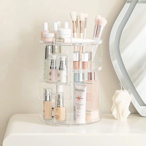 360° Rotating Makeup Organizer – Large Capacity