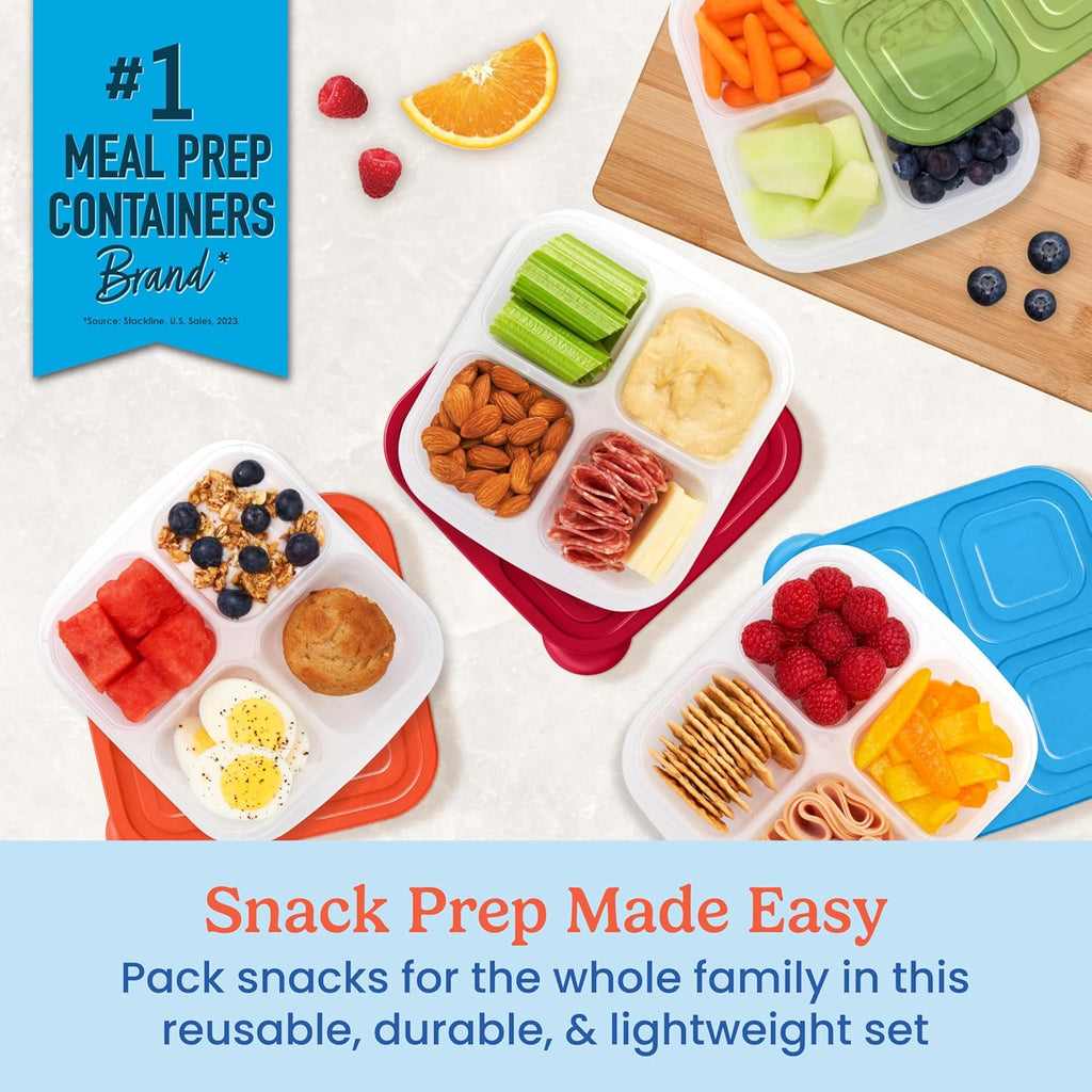 4-Compartment Snack & Meal Prep Containers – BPA-Free Food Storage Set