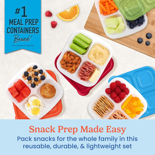 4-Compartment Snack & Meal Prep Containers – BPA-Free Food Storage Set